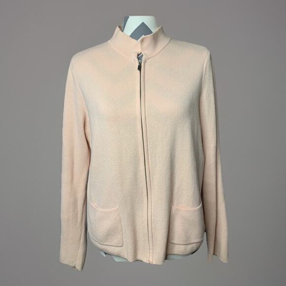 Christopher & Banks Pink Knit Zip Cardigan Women’s M - Picture 1 of 7